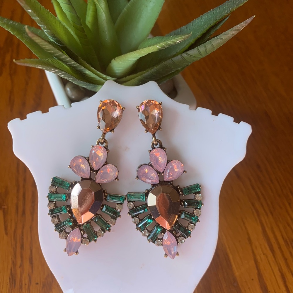 Mauve pink chandelier earrings - Picture 1 of 8